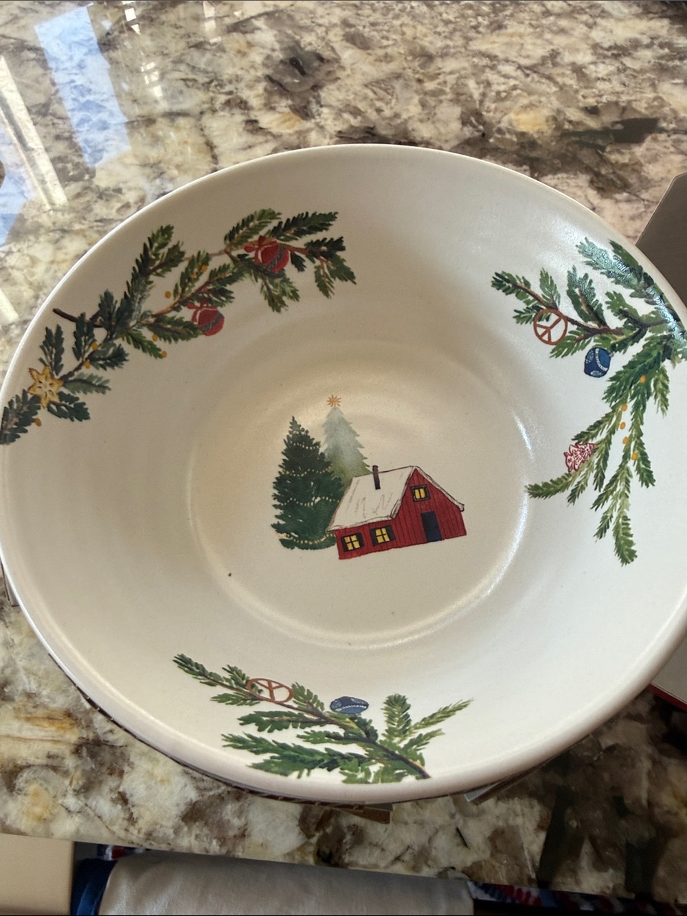 Pottery Barn Christmas in the Country salad Bowl.  Set of 4